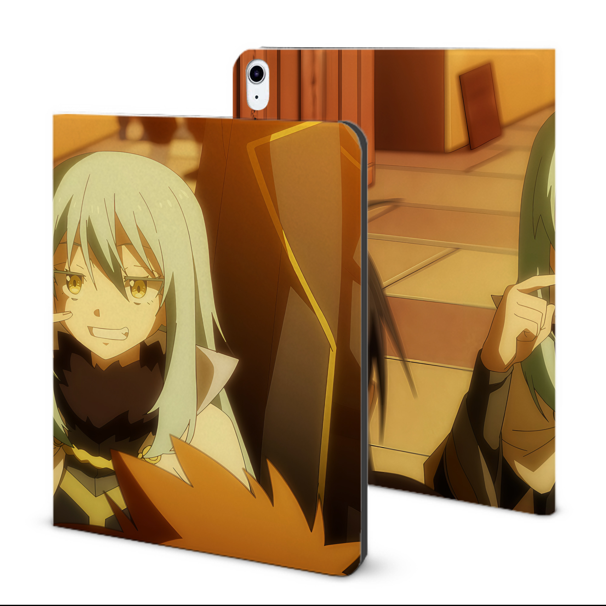 （画像用） 転スラ Regarding Reincarnated to Slime IPad ケース ブック型 PUレザー TPU 耐衝撃 軽量 薄型 ペン収納なし 全面保護 IPad 各モデル対応